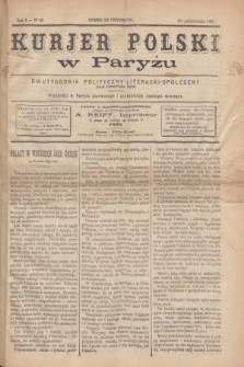 Kurjer Polski w Paryżu : dwutygodnik polityczny- literacki- społeczny : organ patrjotyczny polski. R.5, Nº 43 (1 października 1885)