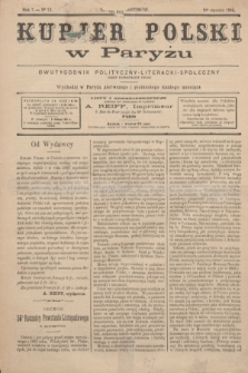 Kurjer Polski w Paryżu : dwutygodnik polityczny- literacki- społeczny : organ patrjotyczny polski. R.7, Nº 73 (1 stycznia 1887)