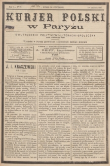 Kurjer Polski w Paryżu : dwutygodnik polityczny- literacki- społeczny : organ patrjotyczny polski. R.7, Nº 79 (1 kwietnia 1887)