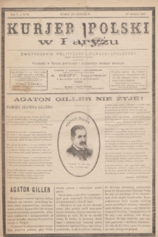 Kurjer Polski w Paryżu : dwutygodnik polityczny- literacki- społeczny : organ patrjotyczny polski. R.7, Nº 87 (1 sierpnia 1887)