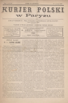 Kurjer Polski w Paryżu : dwutygodnik polityczny- literacki- społeczny : organ patrjotyczny polski. R.7, Nº 89 (1 września 1887)