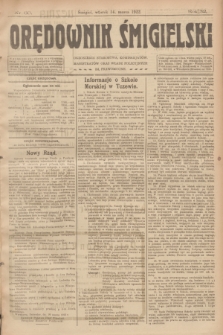 Orędownik Śmigielski. R.32, nr 60 (14 marca 1922)