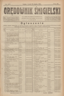 Orędownik Śmigielski. R.32, nr 195 (29 sierpnia 1922)