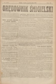 Orędownik Śmigielski : dziennik bezpartyjny dla wszystkich stanów. R.32, nr 225 (3 października 1922)