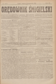 Orędownik Śmigielski : dziennik bezpartyjny dla wszystkich stanów. R.32, nr 230 (8 października 1922)