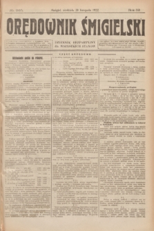 Orędownik Śmigielski : dziennik bezpartyjny dla wszystkich stanów. R.32, nr 265 (19 listopada 1922)