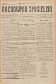 Orędownik Śmigielski : dziennik bezpartyjny dla wszystkich stanów. R.32, nr 271 (26 listopada 1922)