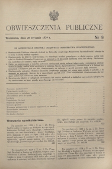 Obwieszczenia Publiczne. 1939, nr 8 (28 stycznia)