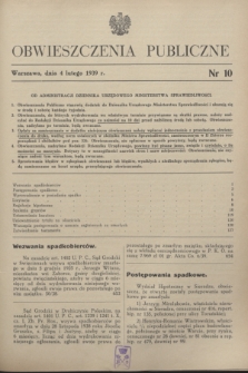 Obwieszczenia Publiczne. 1939, nr 10 (4 lutego)
