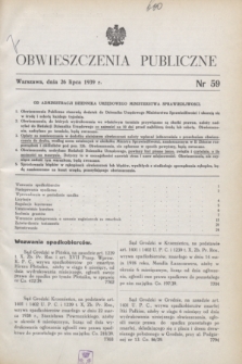 Obwieszczenia Publiczne. 1939, nr 59 (26 lipca)