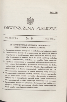 Obwieszczenia Publiczne. R.20, № 9 (1 lutego 1936)