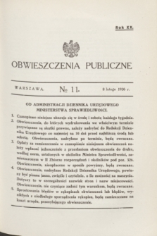 Obwieszczenia Publiczne. R.20, № 11 (8 lutego 1936)