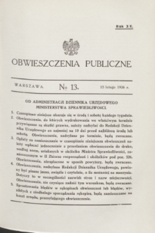 Obwieszczenia Publiczne. R.20, № 13 (15 lutego 1936)