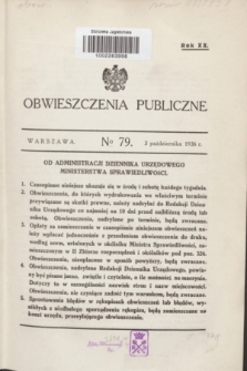 Obwieszczenia Publiczne. R.20, № 79 (3 października 1936)