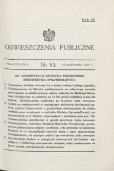 Obwieszczenia Publiczne. R.20, № 81 (10 października 1936)