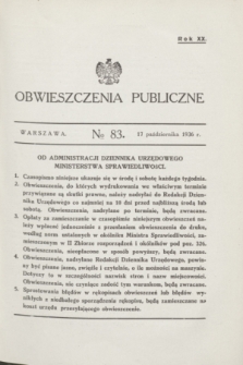 Obwieszczenia Publiczne. R.20, № 83 (17 października 1936)