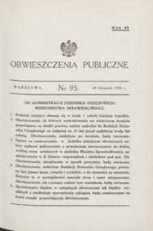 Obwieszczenia Publiczne. R.20, № 95 (28 listopada 1936)