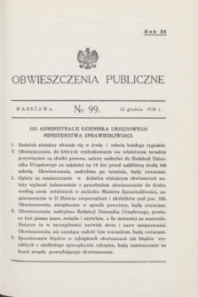Obwieszczenia Publiczne. R.20, № 99 (12 grudnia 1936)
