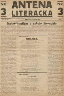 Antena Literacka. 1929, nr 3 |PDF|