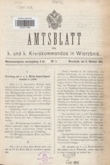 Amtsblatt des k. und k. Kreiskommandos in Wierzbnik. 1915, No 1 (9 Oktober)