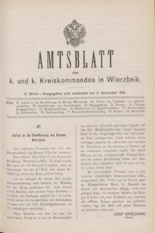 Amtsblatt des k. und k. Kreiskommandos in Wierzbnik. 1915, Stück 5 (2 Dezember)