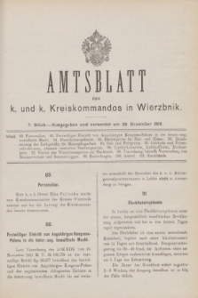 Amtsblatt des k. und k. Kreiskommandos in Wierzbnik. 1915, Stück 7 (28 Dezember)
