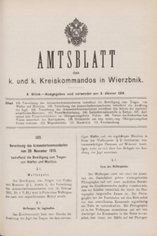 Amtsblatt des K. u. K. Kreiskommandos in Wierzbnik. 1916, Stück 8 (3 Jänner)