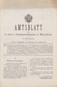 Amtsblatt des k. u. k. Kreiskommandos in Wierzbnik. Jg.3, Stück 2 (16 Februar 1917)
