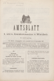 Amtsblatt des k. u. k. Kreiskommandos in Wierzbnik. Jg.3, Stück 12 (15 November 1917)