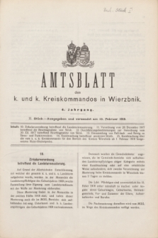 Amtsblatt des k. u. k. Kreiskommandos in Wierzbnik. Jg.4, Stück 2 (10 Februar 1918)