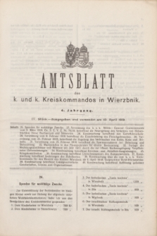 Amtsblatt des k. und k. Kreiskommandos in Wierzbnik. Jg.4, Stück 4 (10 April 1918)