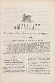 Amtsblatt des k. und k. Kreiskommandos in Wierzbnik. Jg.4, Stück 5 (18 Mai 1918)