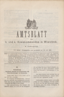 Amtsblatt des k. und k. Kreiskommandos in Wierzbnik. Jg.4, Stück 7 (29 Juli 1918)