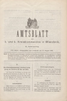 Amtsblatt des k. u. k. Kreiskommandos in Wierzbnik. Jg.4, Stück 8 (17 August 1918)
