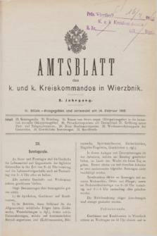 Amtsblatt des k. und k. Kreiskommandos in Wierzbnik. Jg.2, Stück 3 (14 Februar 1916)