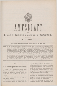 Amtsblatt des k. und k. Kreiskommandos in Wierzbnik. Jg.2, Stück 9 (15 Mai 1916)