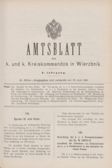 Amtsblatt des k. und k. Kreiskommandos in Wierzbnik. Jg.2, Stück 11 (15 Juni 1916)