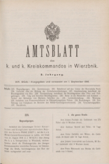 Amtsblatt des K. u. K. Kreiskommandos in Wierzbnik. Jg.2, Stück 16 (1 September 1916)