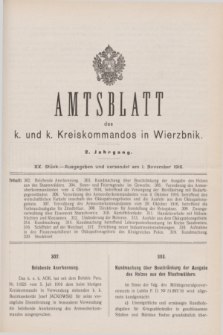 Amtsblatt des K. u. K. Kreiskommandos in Wierzbnik. Jg.2, Stück 20 (1 November 1916)