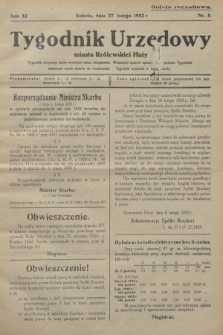 Tygodnik Urzędowy miasta Królewskiej Huty.R.32, nr 8 (27 lutego 1932)