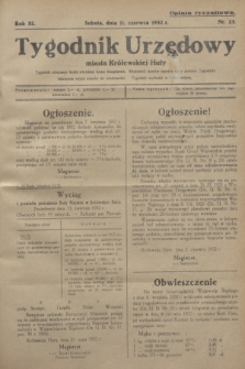 Tygodnik Urzędowy miasta Królewskiej Huty.R.32, nr 23 (11 czerwca 1932)