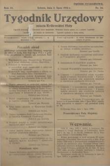 Tygodnik Urzędowy miasta Królewskiej Huty.R.32, nr 26 (2 lipca 1932)