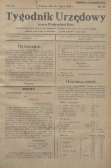 Tygodnik Urzędowy miasta Królewskiej Huty.R.32, nr 29 (23 lipca 1932)