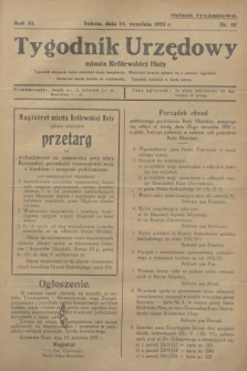 Tygodnik Urzędowy miasta Królewskiej Huty.R.32, nr 38 (24 września 1932)