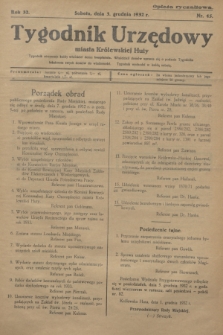 Tygodnik Urzędowy miasta Królewskiej Huty.R.32, nr 45 (3 grudnia 1932)