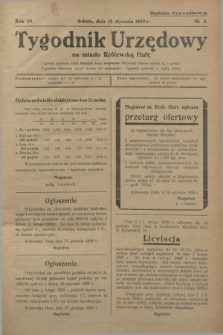 Tygodnik Urzędowy na miasto Królewską Hutę.R.29, nr 2 (12 stycznia 1929)