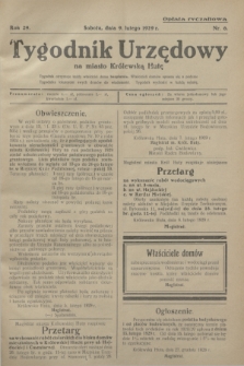 Tygodnik Urzędowy na miasto Królewską Hutę.R.29, nr 6 (9 lutego 1929)