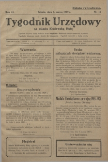 Tygodnik Urzędowy na miasto Królewską Hutę.R.29, nr 10 (9 marca 1929)