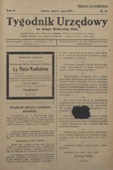 Tygodnik Urzędowy na miasto Królewską Hutę.R.29, nr 19 (11 maja 1929)