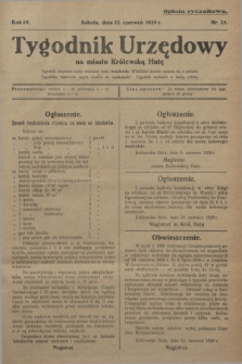 Tygodnik Urzędowy na Miasto Królewską Hutę.R.29, nr 25 (22 czerwca 1929)